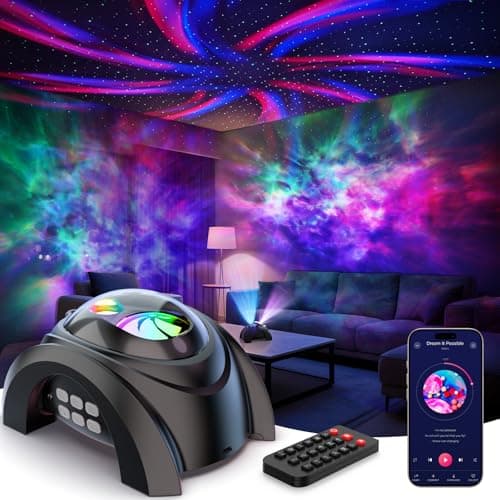 Rossetta Galaxy Projector, Star Projector for Bedroom with Bluetooth Speaker & White Noise, Remote, Timer, Night Light for Kids Room Decor, Party, Birthday & Christmas Gifts for Adults Teen Girls Boys