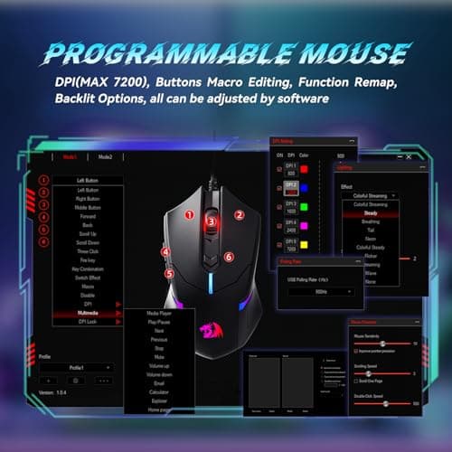 Redragon S101-3 PRO Gaming Keyboard and Mouse, RGB Backlit Programmable Keyboard Mouse with Software, Independent Macro Record Keys, Value Combo Set, New Update Version 4