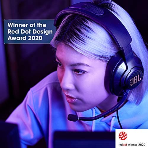 JBL Quantum 400 - USB over-ear gaming headset with game-chat balance dial, JBL QuantumSURROUND and DTS, Voice focus directional flip-up mic and memory foam ear cushions (Black) 2