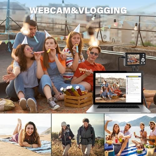 5K Digital Camera for Photography, WiFi 64MP Autofocus Dual Lens Vlogging Camera with Touch Screen, 6X Optical Zoom Compact Point and Shoot Cameras for YouTube, 32GB Card,2 Batteries,Black 4