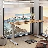 Furmax Electric Height Adjustable Standing Desk Large 55 x 24 Inches Sit Stand up Desk Home Office Computer Desk Memory Preset with T-Shaped Metal Bracket, Wood 2