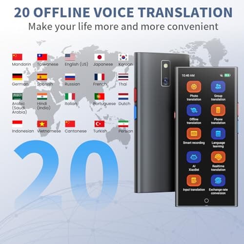 Language Translator Device, 2025 Upgraded Chip Two Way Real-Time Voice Translator, 150 Languages AI/Online/Offline/Group/Phone Translation, No WiFi Needed, 5.5" HD Screen for Travel Business Learning 4