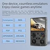 G350 Retro Handheld Game Console , G350 Retro Gaming Console 3.5'' IPS Screen Linux System Built-in 64G TF Card 20+Emulators Pre-Installed 4371 Games Retro Game Console with 3200mAh Battery Black 3