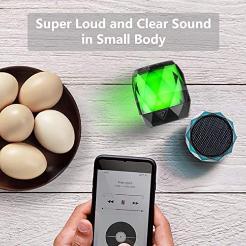 LFS Portable Bluetooth Speaker with Lights, Night Light Wireless Waterproof Speaker Magnetic, 7 Color LED Auto-Changing, Built-in microphone, TWS Stereo Pairing, Mini Speaker for Shower, Home, Outdoor 2