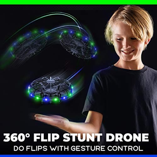 Force1 Scoot LED Hand Operated Drone for Kids or Adults - Hands Free Motion Sensor Mini Drones, Easy Indoor Flying Orb Ball Small UFO Toy for Boys and Girls (Green/Blue) 4