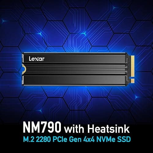 Lexar 2TB NM790 SSD with Heatsink PCIe Gen4 NVMe M.2 2280 Internal Solid State Drive, Up to 7400/6500 MB/s Read/Write, Compatible with PS5, for Gamers and Creators, Black (LNM790X002T-RN9NU) 2