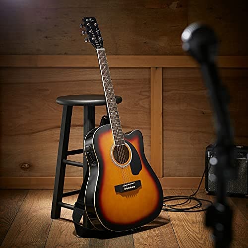 Ashthorpe Full-Size Cutaway Thinline Acoustic-Electric Guitar Package - Premium Tonewoods - Sunburst 2