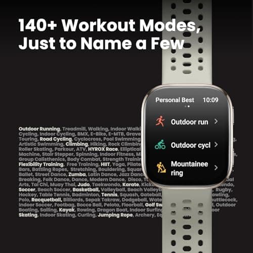 Amazfit Bip 6 Smart Watch 46mm, 14 Day Battery, 1.97" AMOLED Display, GPS & Free Maps, AI, Bluetooth Call & Text, Health, Fitness & Sleep Tracker, 140+ Workout Modes, 5 ATM Water-Resistance, Blush 5