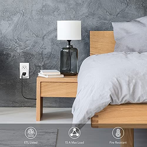 HBN Smart Plug Mini 15A, WiFi Smart Outlet Works with Alexa, Google Home Assistant, Remote Control with Timer Function, No Hub Required, ETL Certified, 2.4G WiFi Only, 4-Pack 4