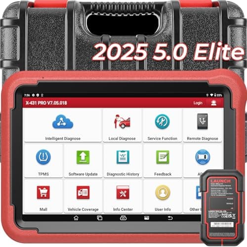 LAUNCH X431 PROS V 5.0, Bidirectional Scan Tool PROS V+ 5.0 Elite with 2025 Newly Released DBSCar VII Connector,38+ Reset for All Cars,ECU Online Coding,CANFD,FCA AutoAuth,VAG Guide,2 Yrs F-Ree Update