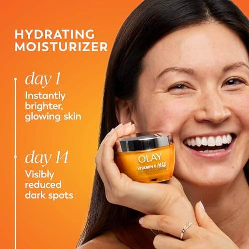 Olay Vitamin C MAX Face Moisturizer, Brightening Cream for Women, Hydrating, Evens Tone, Dark Spot & Hyperpigmentation Reduction, Glowing Skin Care - Niaciniamide, Peptides 1.7 Oz 2