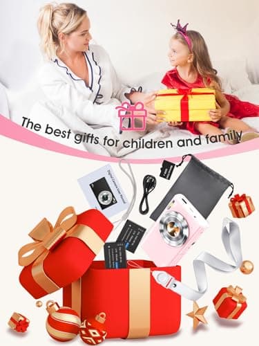 Digital Camera,Autofocus 4K Vlogging Camera for Photography with 32GB Card,48MP Portable Compact Point and Shoot Digital Camera for Teens Adult Beginner with 16X Zoom,Anti-Shake,2 Batteries(Pink) 5