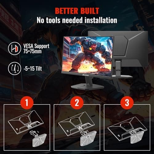 SANSUI 24 Inch Gaming Monitor 200Hz 180Hz 1Ms FreeSync HDR 110% sRGB FHD 1080P Computer Monitor HDMI DP Ports Eye Care Frameless VESA Mount Cable Management (ES-G24F4L HDMI Cable Included) 4