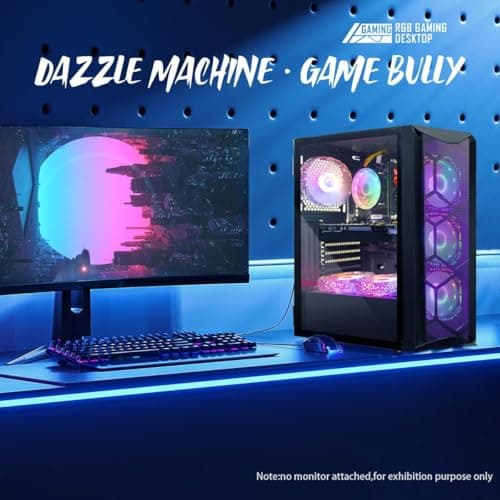 STGAubron Gaming PC Computer Desktop, Intel Core i7 8th Gen up to 4.1GHz, GeForce RTX 3050 6G, 16G DDR4, 1T SSD, WiFi 6, BT 5.2, RGB Fan x6, Windows 11 Home 4
