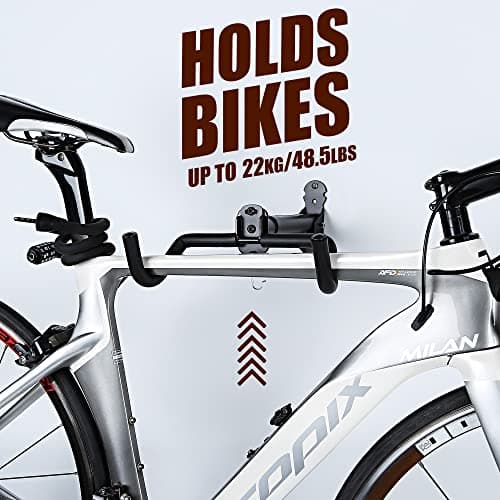 Gootus Bike Wall Mount Hanger - Horizontal Bicycle Indoor Storage Rack | Cycling Wall Mounted Holder Hook - Hang Your Road, Mountain or Hybrid Bikes in Garage or Home 2