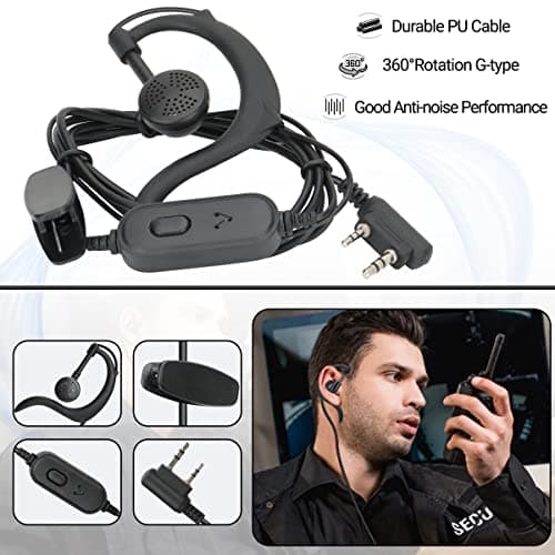 Baofeng UV-5R Radio Ham Radio Handheld Long Range UV5R Dual Band VHF UHF Rechargeable Two Way Radio Walkie Talkies for Adults with Earpiece Full Kit for Camping Hunting Survival Gear,2Pack 5