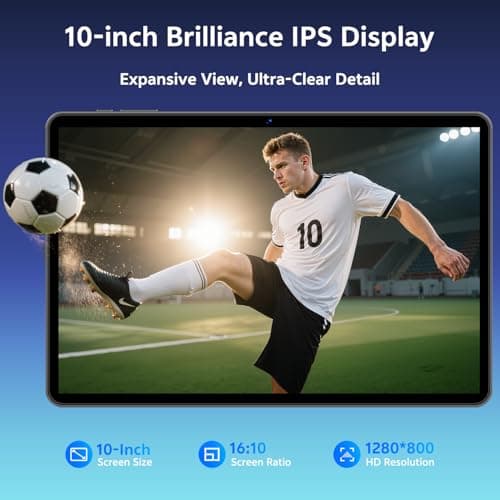 SVITOO Android Tablet 10 Inch, 2025 Android 15 Tablet for Kids Adults, 20GB RAM 64GB Storage 1TB Expandable, Dual Cameras 8MP 2MP, 6000mAh Dual Speakers WiFi 6 5