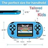 TaddToy 16 Bit Handheld Game for Kids Adults, 3.0'' Large Screen Preloaded 230 HD Classic Retro Video Games with USB Rechargeable Battery & 3 Game Cartridges for Birthday Gift for Kids 4-12 (Blue) 2
