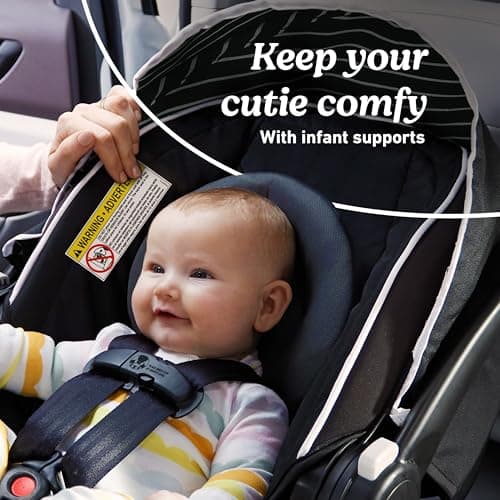 Graco SnugRide Lite LX Infant Car Seat, Lightweight Rear-Facing Seat for Babies 4–30 lb, 4-Position Adjustable Base, LATCH Installation & ProtectPlus Engineered, Studio 5