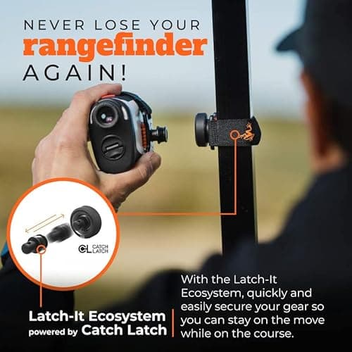 Frogger Golf Magnetic Rangefinder Holder for Carts & Push Carts Latch It Technology, Non Slip Straps, Adjustable Range Finder Mount Strap with Strong Magnets Golf Course Accessories 2