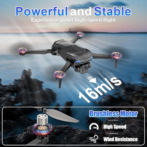 ScharkSpark 4K GPS Drone with Camera for Adults with 4.5” HD Screen Controller, Brushless Motor, Includes SD Card, 60-Min Flight Time, Auto Return, Follow Me, Under 249g, Great Gift for Beginner 4