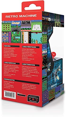 My Arcade Retro Machine Playable Mini Arcade: 200 Retro Style Games Built In, 5.75 Inch Tall, Powered by AA Batteries, 2.5 Inch Color Display, Speaker, Volume Control 4