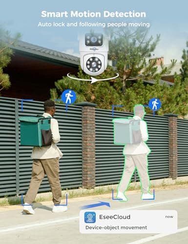 Hiseeu Wireless Security Cameras Outdoor, 5G & 2.4G WiFi Pro, Wireless Home Security Camera System, Dual Lens, 360° Pan & Tilt, Auto Tracking, Color Night Vision, 1TB HDD No Subscription, Need Plug In 2