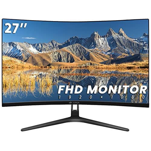 CRUA 27" Curved Monitor, FHD(1920x1080P) VA Panel, 100HZ, 120% sRGB Professional Computer Monitor, Narrow Bezels on Three Sides, Blue Light Filter, Office and Dormitory(HDMI, VGA)-Black 2