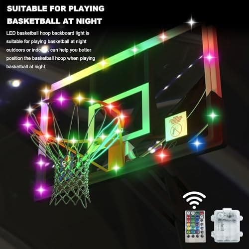 Cofiyard LED Light Portable Basketball Hoop Outdoor with Extra Sandbag, 5.25-10FT Height Basketball Hoop Outdoor with Extra Large Capacity Base, Adjustable Basketball Goals System 2