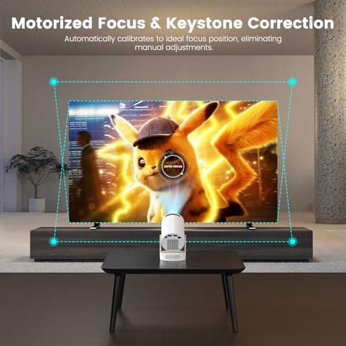 Mini Portable Projector with 4K Support, Bluetooth 5.4 WIFI6, 5watt Sound Base Speaker, 160 ANSI, Android 11, 210° Rotation , Auto Keystone Correction Video Projector HY300 ULTRA 3