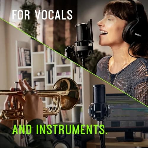 Shure SM4 Studio Recording Microphone Kit, XLR Home Studio Condenser Mic with Mix-Ready Audio - All-Metal Construction, Includes Detachable Magnetic Pop Filter & Shock Mount (SM4-K-KIT) 5