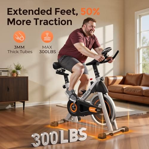 YOSUDA Exercise Bike, Brake Pad Stationary Bike for Home with Exclusive App, Magnetic Indoor Cycling Bike with 300 lb Weight Capacity, Low Noise, Tablet Holder and Fitness Courses for Weight Loss 4