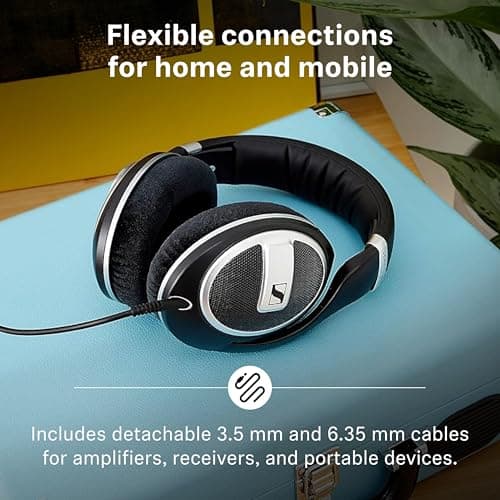 Sennheiser HD 599 SE Open-Back Headphones, Premium Design, Natural Balanced Audio, Comfortable Fit, Wired Headphones for Music, Gaming, School, Work, Black 5