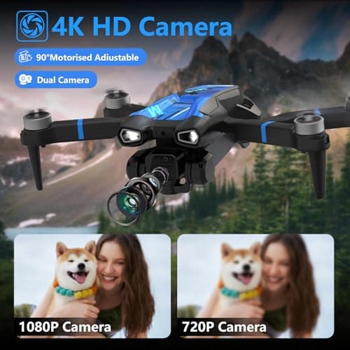 Morlyrctooy M18LCD Drone with 4K Camera for Adults Drone with Screen on Controller Brushless Motor Optical Flow Positioning Headless Mode One Key Takeoff/Landing RC Quadcopter for Beginners Adults Gifts 3