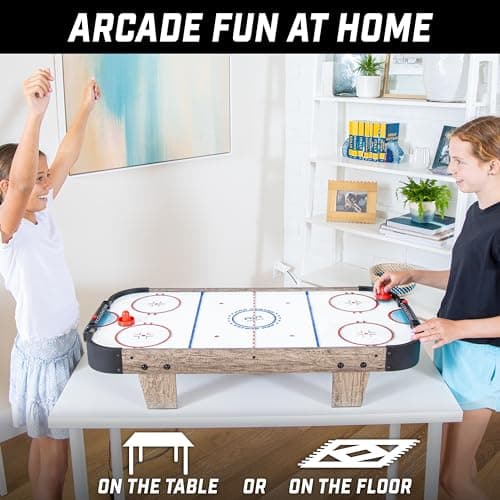 GoSports 40 Inch Table Top Air Hockey Game for Kids - Oak 3