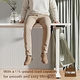 Veken 55 Inch Large Electric Standing Desk,Sit to Stand Up, Heights Adjustable, Work Home Office Computer Table for Study, Walking Pad, Writing, and Games, Wooden Desktop Desks, White 4