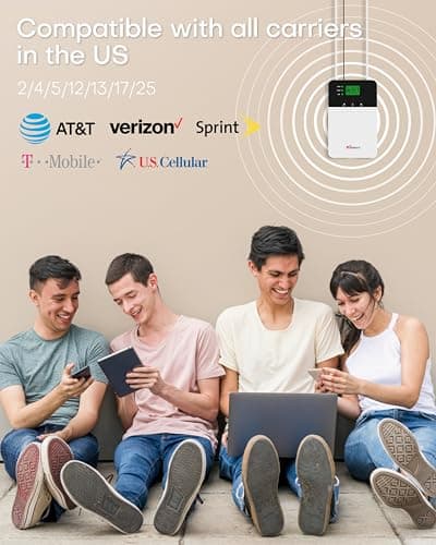 Cell Phone Booster for Home Office, Cover 8000 sq ft with 2 Indoor Antennas for All US Carriers, Cell Phone Signal Booster for Destination RV 4G 5G LTE Verizon AT&T T-Mobile APP Support FCC 3
