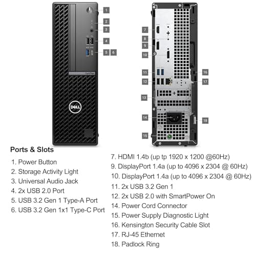 Dell OptiPlex Desktop Computer 7020 SFF, 7000 Small Dekstops PC, 16GB DDR5 RAM, 256GB PCIe SSD, 14th Gen Intel 14-Core i5-14500, WiFi6E, BT, 2 DisplayPort, HDMI, Type-C, Windows 11 Pro 3