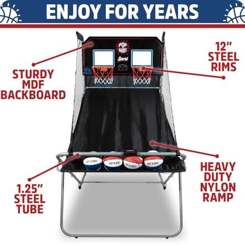 Pop-A-Shot Official Dual Shot Sport Arcade Basketball Game (Black and Blue) 3