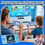 Voichic 32 Bit Handheld Game Console for Kids Adults, Preloaded 135 Retro Video Games, 3.0" Color Display Rechargeable Portable Gaming Player, Mini Electronic Travel Toy Gift for Boys Girls(Blue) 3