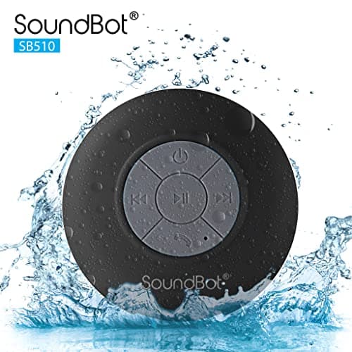 Soundbot® Waterproof Shower Speaker HD Water Resistant Bluetooth Handsfree Portable with Loud Clear Sounds 6+hrs of Playtime, Wireless Suction Cup Small Durable for Outdoors Travel Home SB510 (Black) 3