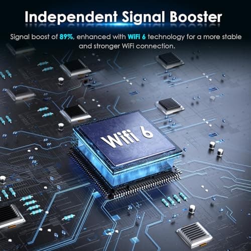 2025 AX1800 WiFi 6 Extender Signal Booster - Dual Band 2.4G/600Mbps & 5.8G/1200Mbps, WiFi Extender with Gigabit Port, 802.11AX Tech, 12999 Sq.Ft Long Range WiFi Repeater, Connects 100+ Devices 5