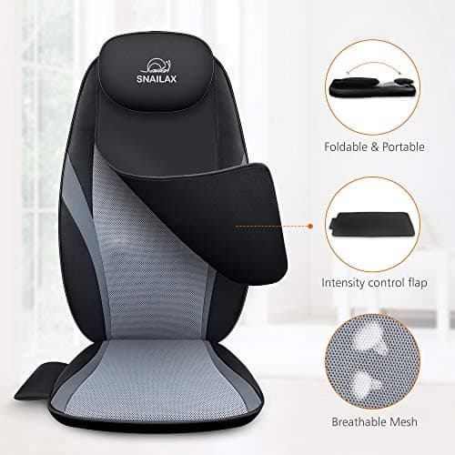 Snailax Shiatsu Back Massager with Heat Massage Chair Pad Kneading Back Massager for Pain Relief Deep Tissue Chair Massage Pad for Office Home, Gifts for Dad,Mom 5