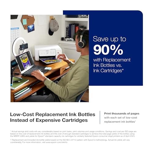 Epson EcoTank ET-2800 Wireless Color All-in-One Cartridge-Free Supertank Printer with Scan and Copy â€“ The Ideal Basic Home Printer - White, Medium 2