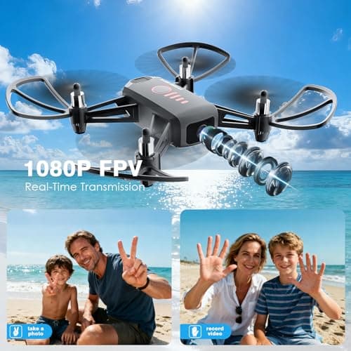 Drone with Camera for Kids 8-12 and Adults 1080P HD Mini FPV Drones with Headless Mode, 360°Flip, One-Key Take Off/Landing, Altitude Hold, Gestures Selfie, Gravity Control, 3 Speed Mode, Drone Gift Toys for Boys, Girls, Beginner Grey 2