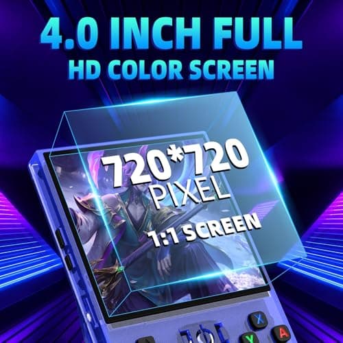 R36MAX Retro Handheld Game Console,128GB Open Source System Support 30+ Emulator Console,4.0 Inch IPS Screen Retro Gaming Console,4000mAh Battery,Portable Video Game Console for Christmas (Blue) 3