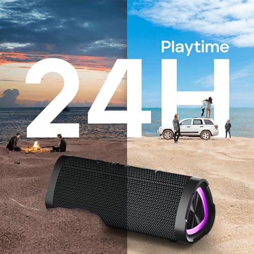 Vanzon Bluetooth Speakers, V40 Wireless Portable Speaker V5.0 with 24W Loud Stereo Sound, 24H Playtime, TWS and IPX7 Waterproof, Suitable for Travel,Home & Outdoors, Great Choice for Gift 2