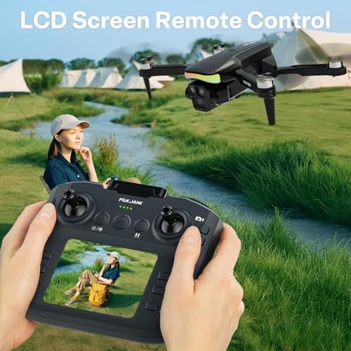 Drone with 4K Camera Screen Remote Control,RGB LED Light FPV Drone Quadcopter for Adults Beginners,Headless Mode Altitude Hold Optical Flow Positioning,One Key Start/Land Foldable,3 Speed Modes 2