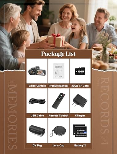 ZYDIIE 4K Video Camera Camcorder UHD 64MP Vlogging Camera for YouTube 18x Digital Zoom 3" 270° Rotation IPS Touchscreen Video Camcorder with Night Vision, Remote Control, 32GB Card, 2 Batteries 5