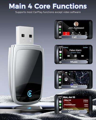 Wireless CarPlay Adapter for Apple iPhone（2025 Upgrade）- Convert Wired CarPlay to CarPlay Wireless Adapter, Stable Connection Compatible with OEM Wired CarPlay Vehicles & iOS 10+（Silver） 5